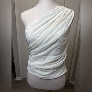 Abercrombie & Fitch One Shoulder White Top